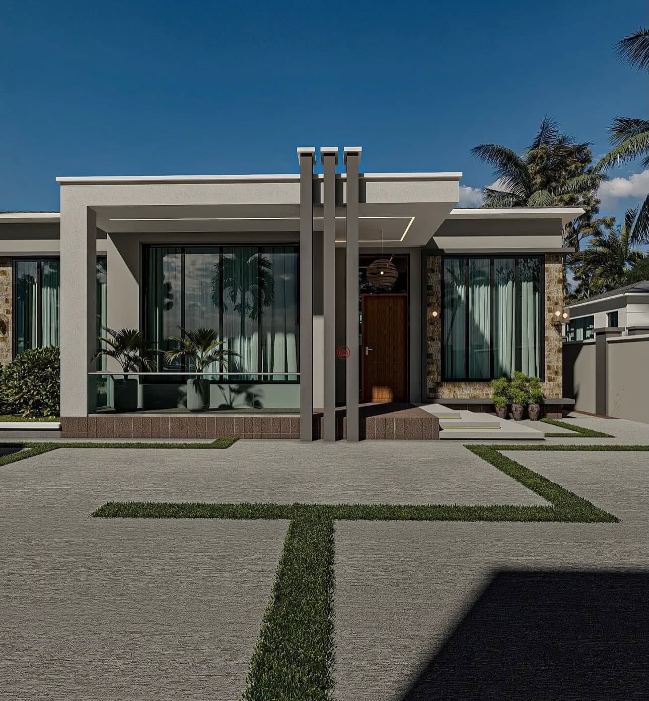 Modern Mbezi Beach residence surrounded by tropical planting